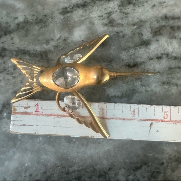 Hummingbird gold-plated with crystals - Picture 8 of 8